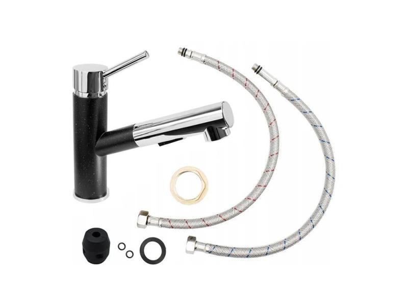 Graniteland Ceres Køkkenarmatur Arduin hardsten look med Udtrækkelig Tud og Dobbelt-Funktion Håndbruser 1208970706