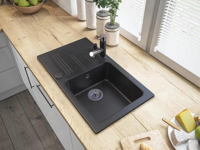 Graniteland Ceres Køkkenarmatur Arduin hardsten look med Udtrækkelig Tud og Dobbelt-Funktion Håndbruser 1208970706