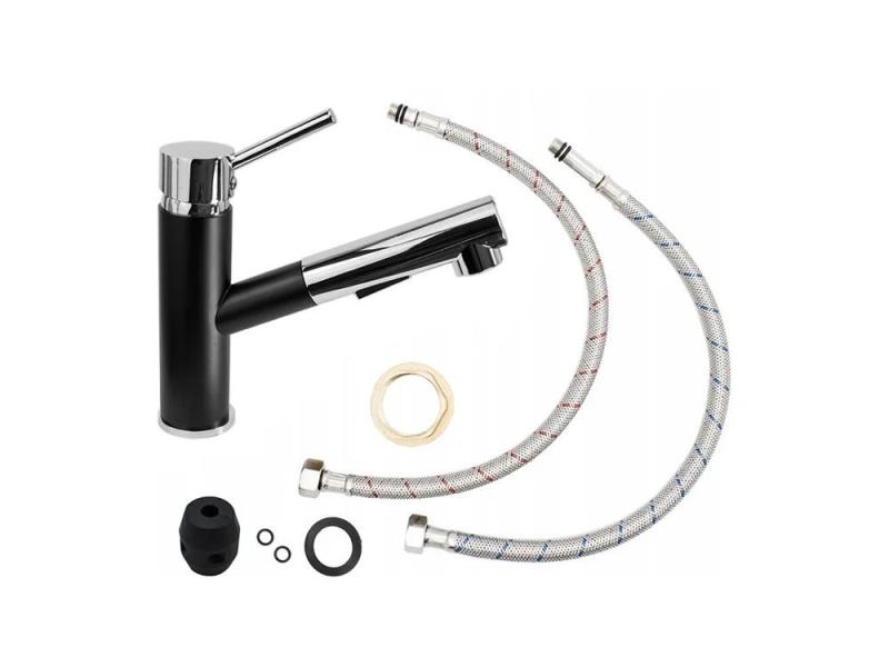 Graniteland Ceres Køkkenarmatur Sort med Udtrækkelig Tud og Dobbelt-Funktion Håndbruser 1208970707