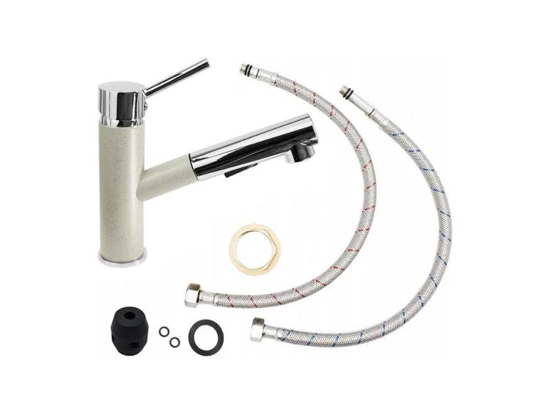 Graniteland Ceres Køkkenblander Beige Sand med Udtrækkelig Tud og Dobbelt-Funktion Håndbruser 1208970708