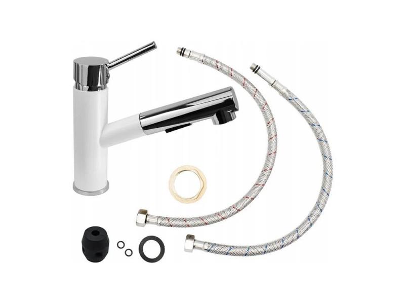 Graniteland Ceres Køkkenarmatur Hvid med Udtrækbar Tud og Dobbelt-Funktion Håndbruser 1208970709