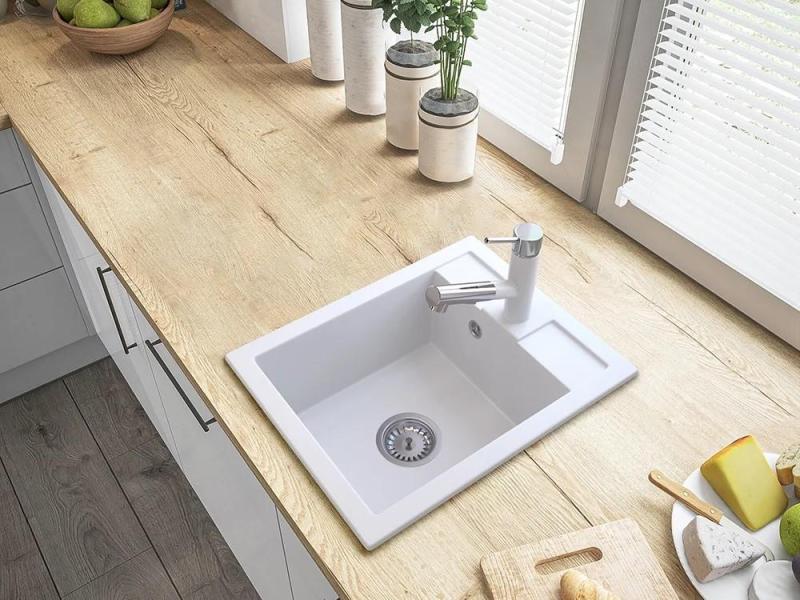 Graniteland Ceres Køkkenarmatur Hvid med Udtrækbar Tud og Dobbelt-Funktion Håndbruser 1208970709