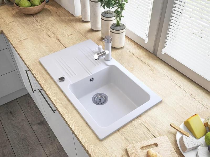 Graniteland Ceres Køkkenarmatur Hvid med Udtrækbar Tud og Dobbelt-Funktion Håndbruser 1208970709