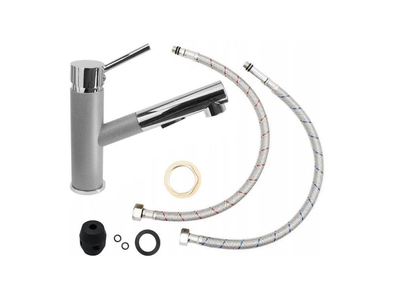 Graniteland Ceres Køkkenarmatur Grå med Udtrækbar Tud og Dobbelt-Funktion Håndbruser 1208970710