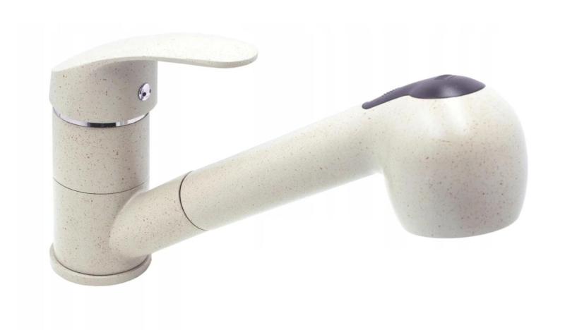 Graniteland Rhea Køkkenblander Beige sand med Udtrækkelig Tud og Dobbelt-Funktion Håndbruser 1208970713