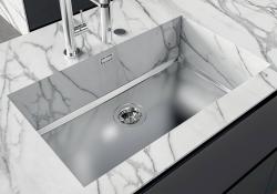 Foster Phantom Base RVS Bundplade Worktop Vask 71x40cm til Indbygning i Keramik natursten og Solidsurface tykkelse 12mm 1208970721