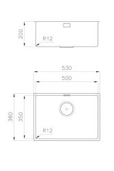 Foster L35 Speciale 35 cm lang RVS Vask 50 x 35 cm Underbygning 1208970723