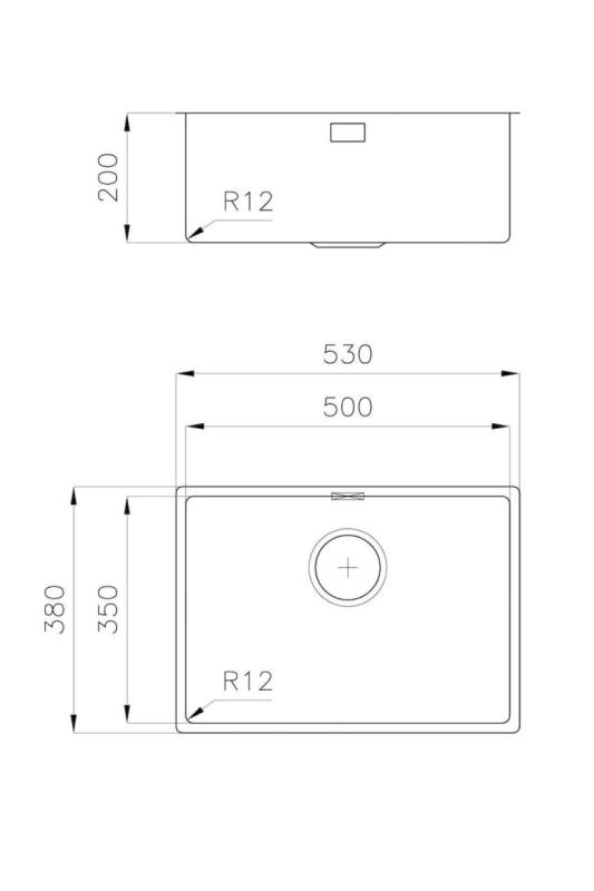 Foster L35 Speciale 35 cm lang RVS Vask 50 x 35 cm Underbygning 1208970723