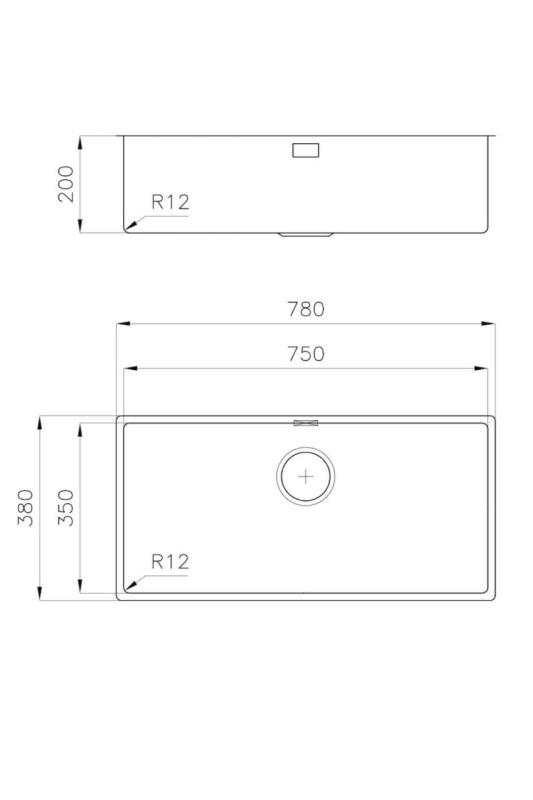 Foster L35 Speciale 35cm lang RVS Vask 75 x 35 cm Underbygning 1208970724
