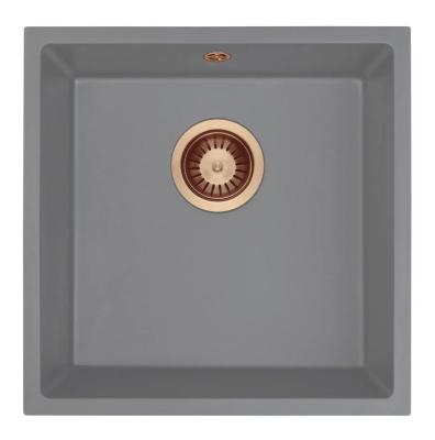 GraniteMy Universal Granit Grå Vask 40x40 cm Overflade, Underbygning og Planmontering med Kobberprop 1208970753