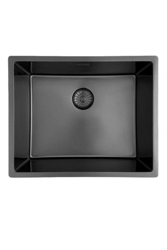 Pure.Sink Prestige Kombinationssæt Gun metal vask 50x40 cm med Gun metal Køkkenhane 1208970763