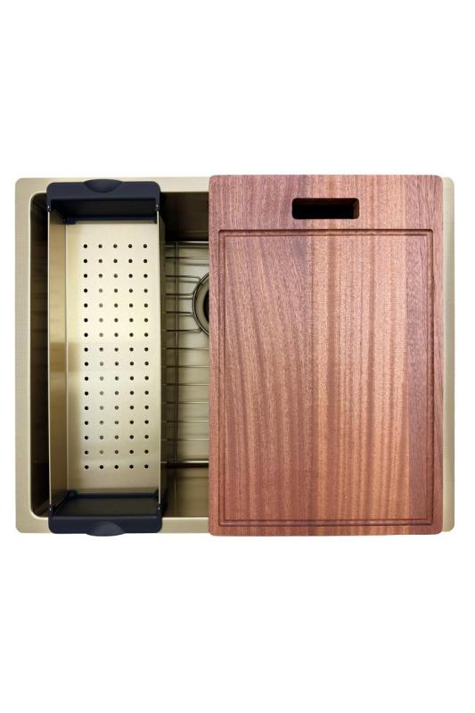 Pure.Sink Prestige Kombinationssæt Gylden vask 50x40 cm med Gylden Køkkenhane 1208970764