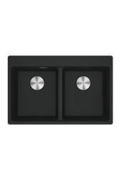 Franke Maris MRG 620 TL Fragranite Mat Sort Dobbelt Vask 76 x 50 cm Overflade med Hanehul 114.0668.738