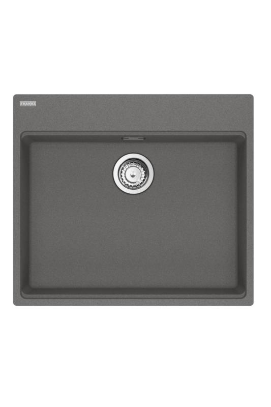 Franke Maris MRG 610-60 Care Fragranite Stone grå lavvandet handicap vask 635 x 559 mm Overflademontering med armaturhulbank 114.0729.486