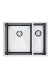 Franke Bolero Plus New R10 B2X 260-34-16 BL 1,5 Halvanden Rustfrit Stål Vask Flad installation, undermontering og ovenpå montering56x45 cm 127.0733.339