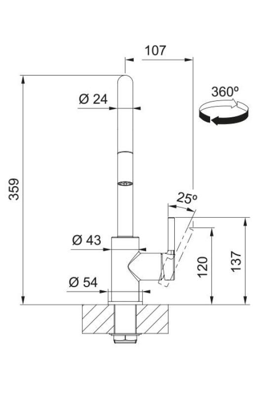 Franke Lina Køkkenblandingshane Krom med Udtrækkelig Håndbruser 115.0693.229