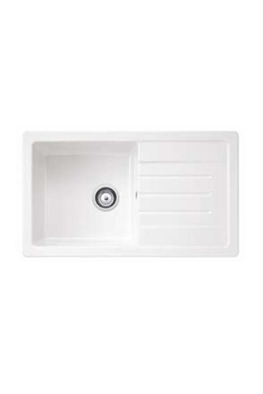 Ausmann Ceramic Sylva Ceramic White Sink with Draining Area 857 x 500 mm 1208971128