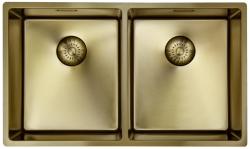 Pure.Sink Prestige Dobbelt Gylden vask 70x40 cm 10mm radius undermontering, fladmontering og overmontering PPG343440-60
