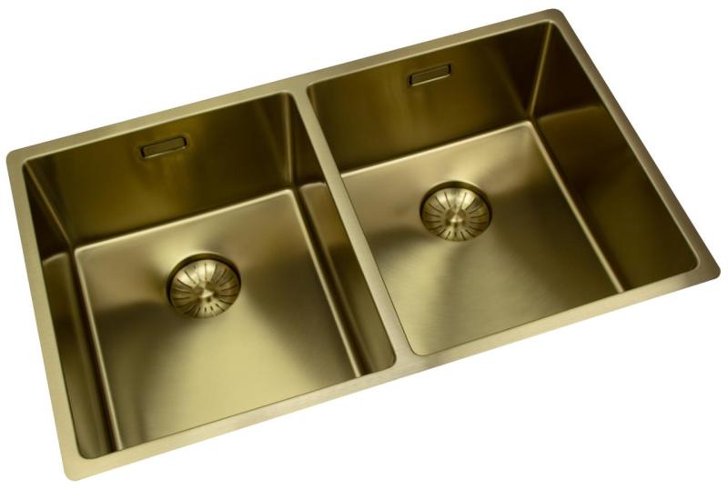 Pure.Sink Prestige Dobbelt Gylden vask 70x40 cm 10mm radius undermontering, fladmontering og overmontering PPG343440-60