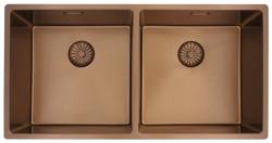Pure.Sink Prestige Dobbelt Kobber vask 82x40 cm 10mm radius undermontering, fladmontering og overmontering PPG404040-62