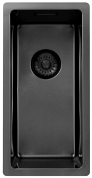 Pure.Sink Exclusivo Gun metal lille håndvask 18x40 cm 10mm radius undermontering, planmontering og overmontering PEX1840-61