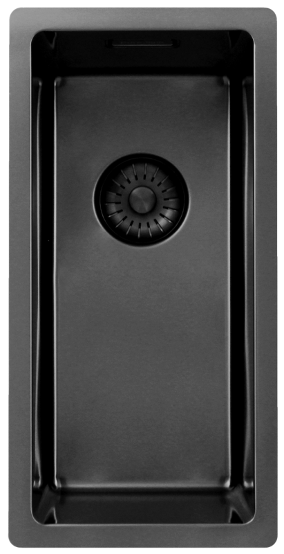 Pure.Sink Exclusivo Gun metal lille håndvask 18x40 cm 10mm radius undermontering, planmontering og overmontering PEX1840-61