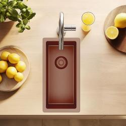 Pure.Sink Exclusivo lille kobber vask 18x40 cm 10mm radius undermontering, planmontering og overmontering PEX1840-62