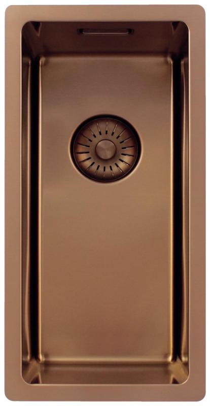 Pure.Sink Exclusivo lille kobber vask 18x40 cm 10mm radius undermontering, planmontering og overmontering PEX1840-62