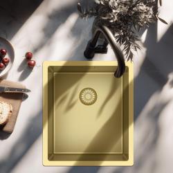 Pure.Sink Exclusivo Gylden vask 34x40 cm 10mm radius undermontering, planmontering og overmontering PEX3440-60