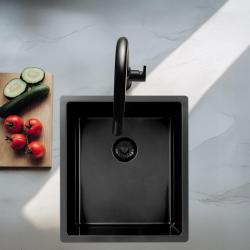 Pure.Sink Exclusivo Gun metal vask 34x40 cm 10mm radius underbygning, planbygning og overbygning PEX3440-61