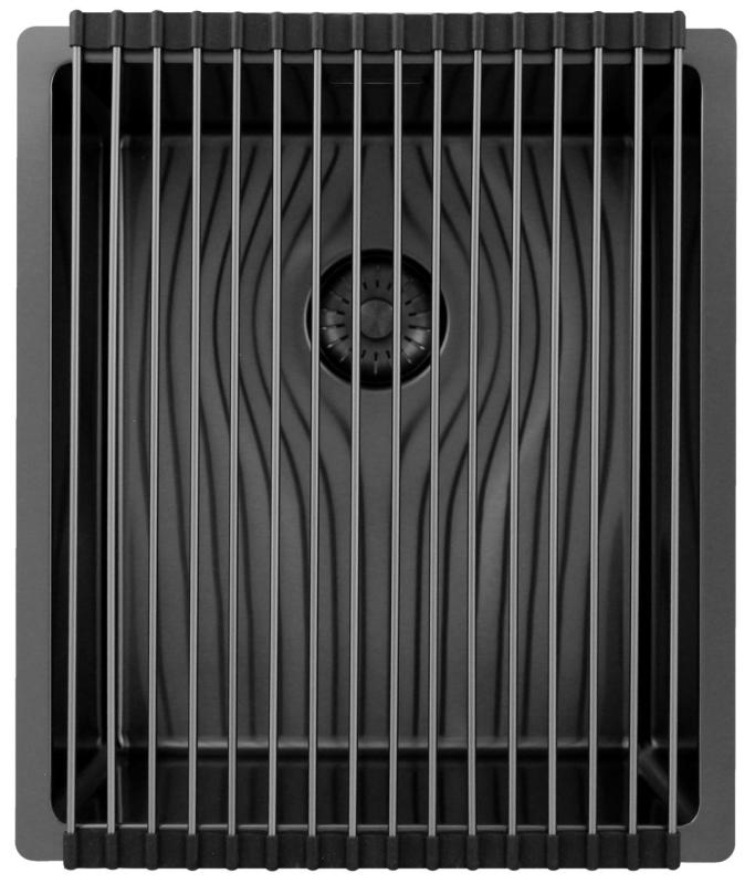 Pure.Sink Exclusivo Gun metal vask 34x40 cm 10mm radius underbygning, planbygning og overbygning PEX3440-61