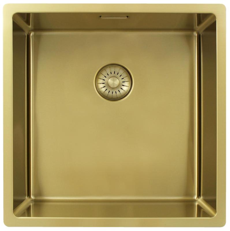 Pure.Sink Exclusivo Guld vask 40x40 cm 10mm radius underbygning, planbygning og overbygning PEX4040-60