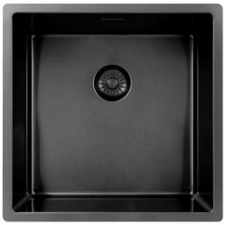 Pure.Sink Exclusivo Gun metal vask 40x40 cm 10mm radius undermontering, planmontering og overmontering PEX4040-61