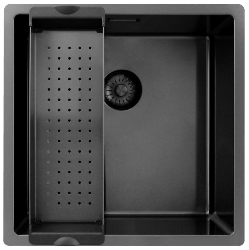 Pure.Sink Exclusivo Gun metal vask 40x40 cm 10mm radius undermontering, planmontering og overmontering PEX4040-61