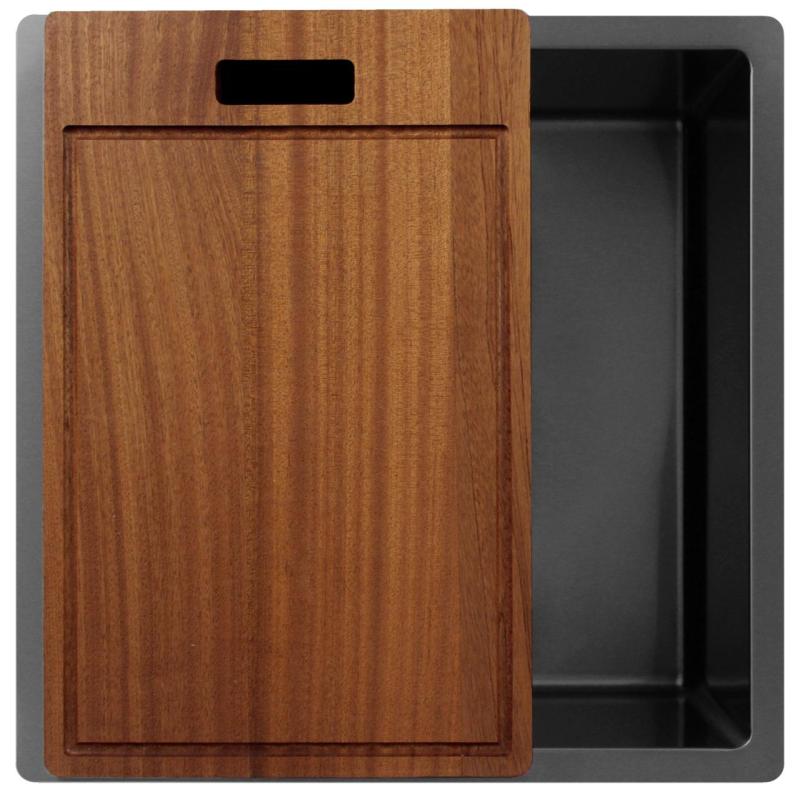 Pure.Sink Exclusivo Gun metal vask 40x40 cm 10mm radius undermontering, planmontering og overmontering PEX4040-61