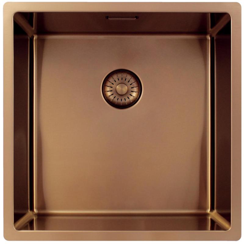 Pure.Sink Exclusivo Kobber vask 40x40 cm 10mm radius underbygning, planbygning og overbygning PEX4040-62