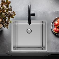 Pure.Sink Exclusivo RVS vask 45x40 cm 10mm radius underbygning, fladbund og overbygning PEX4540-02