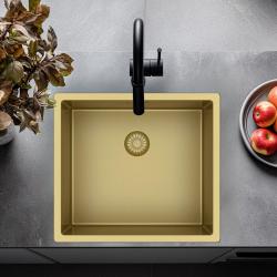 Pure.Sink Exclusivo Guld vask 45x40 cm 10mm radius undermontering, planmontering og overmontering PEX4540-60