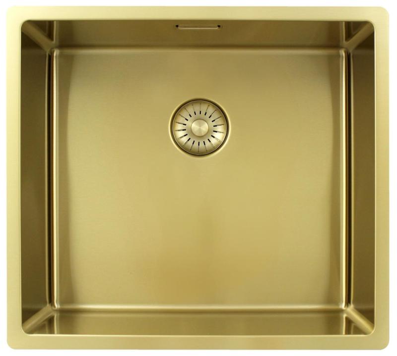 Pure.Sink Exclusivo Guld vask 45x40 cm 10mm radius undermontering, planmontering og overmontering PEX4540-60