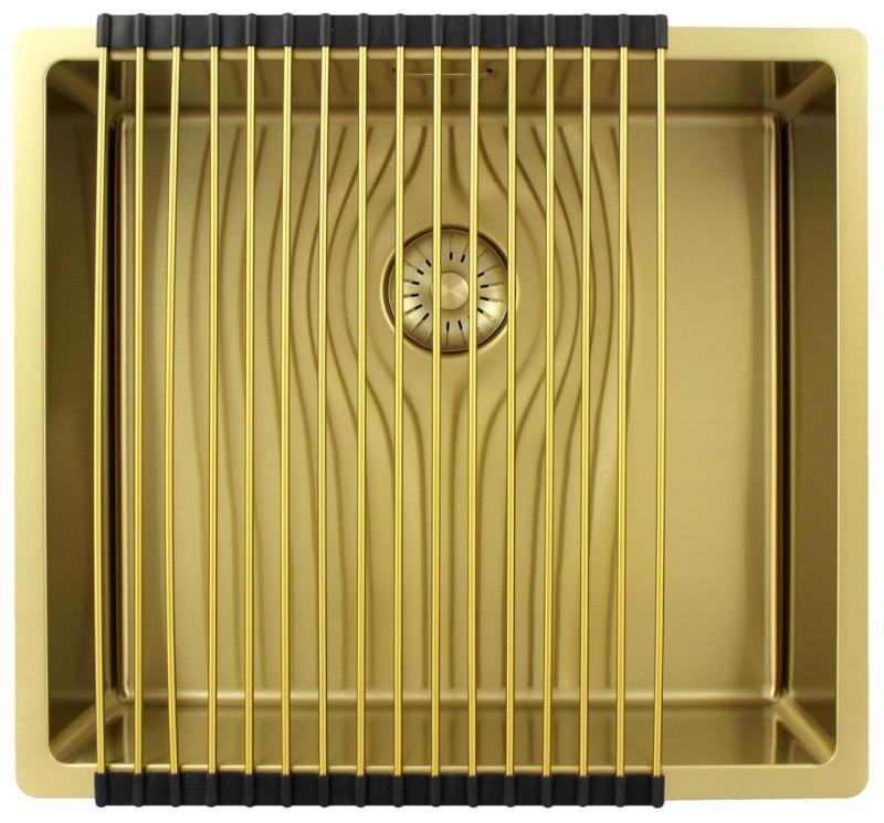 Pure.Sink Exclusivo Guld vask 45x40 cm 10mm radius undermontering, planmontering og overmontering PEX4540-60