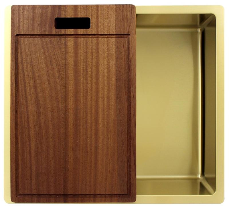 Pure.Sink Exclusivo Guld vask 45x40 cm 10mm radius undermontering, planmontering og overmontering PEX4540-60