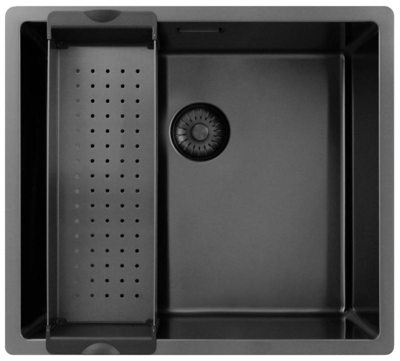 Pure.Sink Exclusivo Gun metal vask 45x40 cm 10mm radius undermontering, planmontering og overmontering PEX4540-61