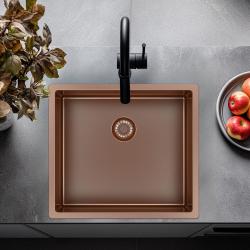 Pure.Sink Exclusivo Kobber vask 45x40 cm 10mm radius undermontering, planmontering og overmontering PEX4540-62