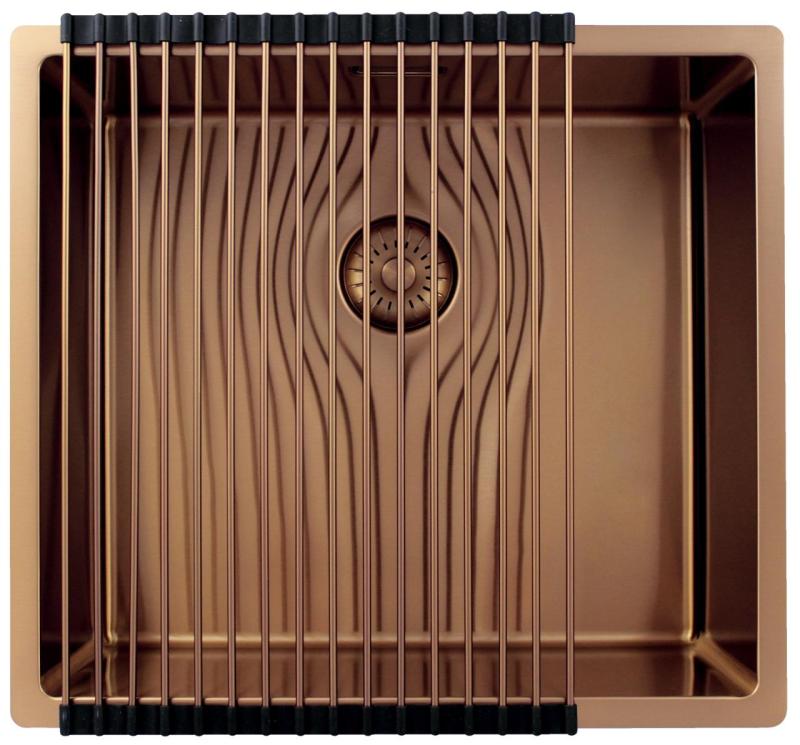 Pure.Sink Exclusivo Kobber vask 45x40 cm 10mm radius undermontering, planmontering og overmontering PEX4540-62