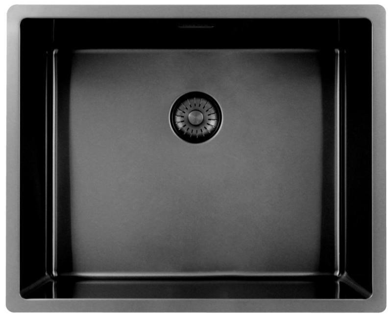 Pure.Sink Exclusivo Gun metal vask 50x40 cm 10mm radius undermontering, fladmontering og overmontering PEX5040-61