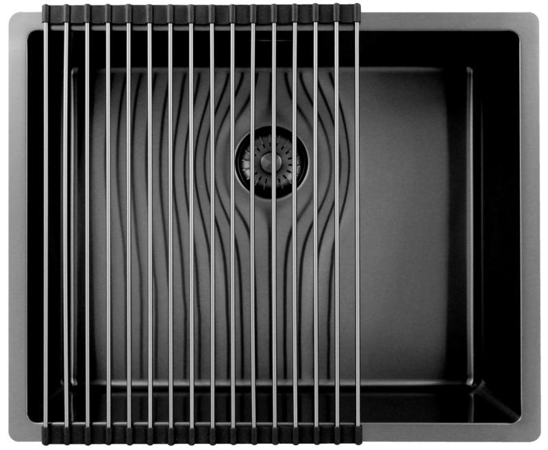 Pure.Sink Exclusivo Gun metal vask 50x40 cm 10mm radius undermontering, fladmontering og overmontering PEX5040-61