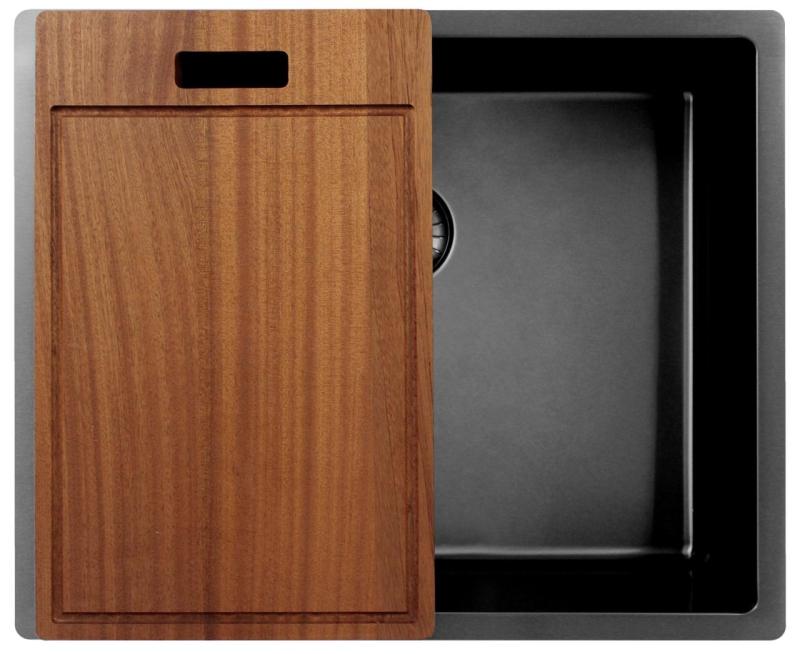 Pure.Sink Exclusivo Gun metal vask 50x40 cm 10mm radius undermontering, fladmontering og overmontering PEX5040-61