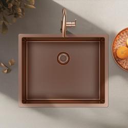 Pure.Sink Exclusivo Kobber køkkenvask 50x40 cm 10mm radius undermontering, planmontering og overmontering PEX5040-62