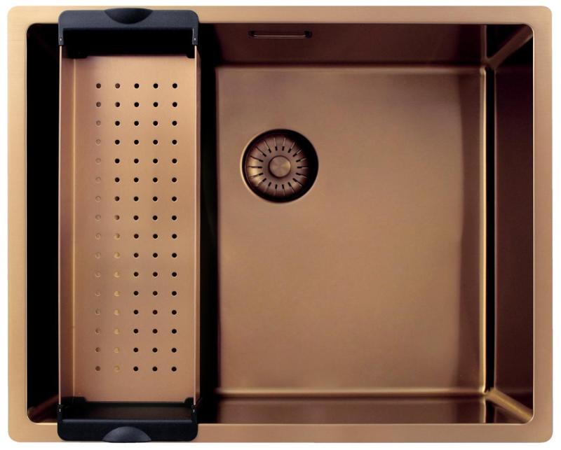 Pure.Sink Exclusivo Kobber køkkenvask 50x40 cm 10mm radius undermontering, planmontering og overmontering PEX5040-62