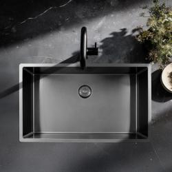 Pure.Sink Exclusivo stor rustfrit stål vask 70x40 cm 10mm radius underbygning, flad indbygning og påbygning PEX7040-02
